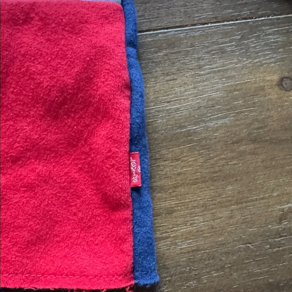 Sz S 8-10 Levi's blue, white, and red colorblock cropped hoodie sweatshirt